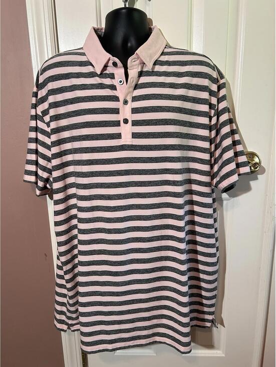 Anderson Ord Other - Anderson Ord Polo Mens 3XL Performance Pink Gray Stripe